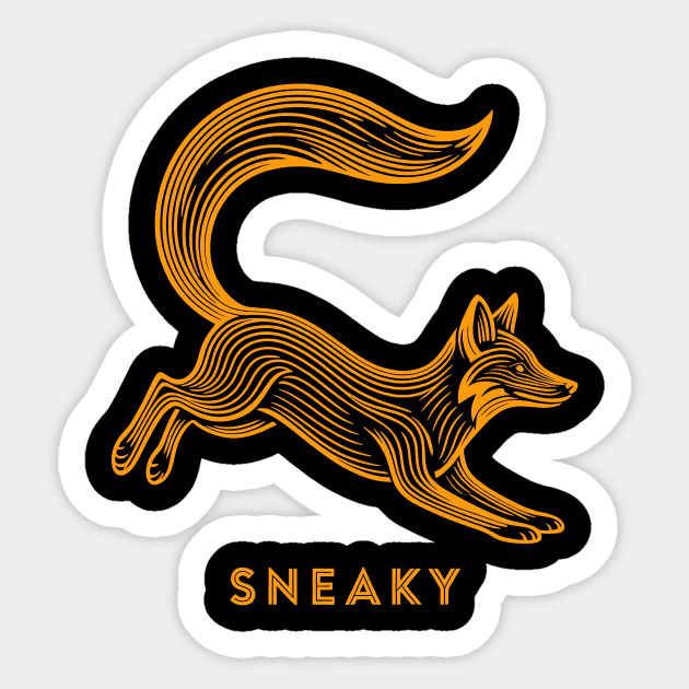 Sneaky Fox Sticker by CreativeSage